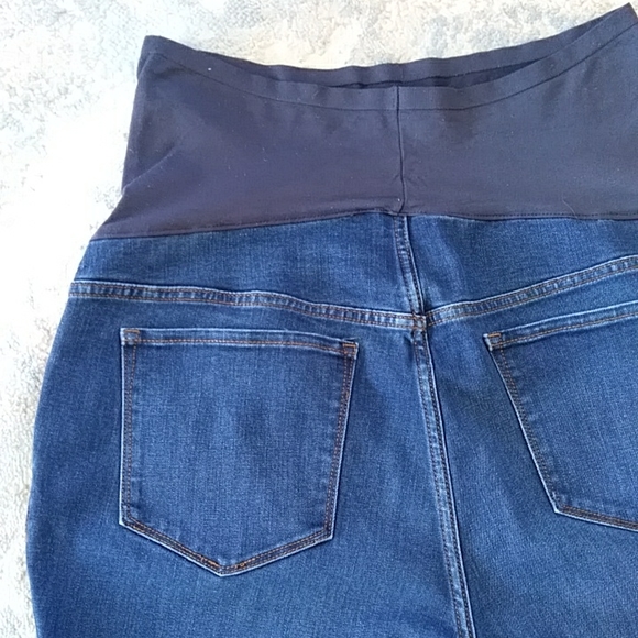 Old Navy Maternity Full Panel Skinny Distressed Jeans 18 Blue - Picture 6 of 13